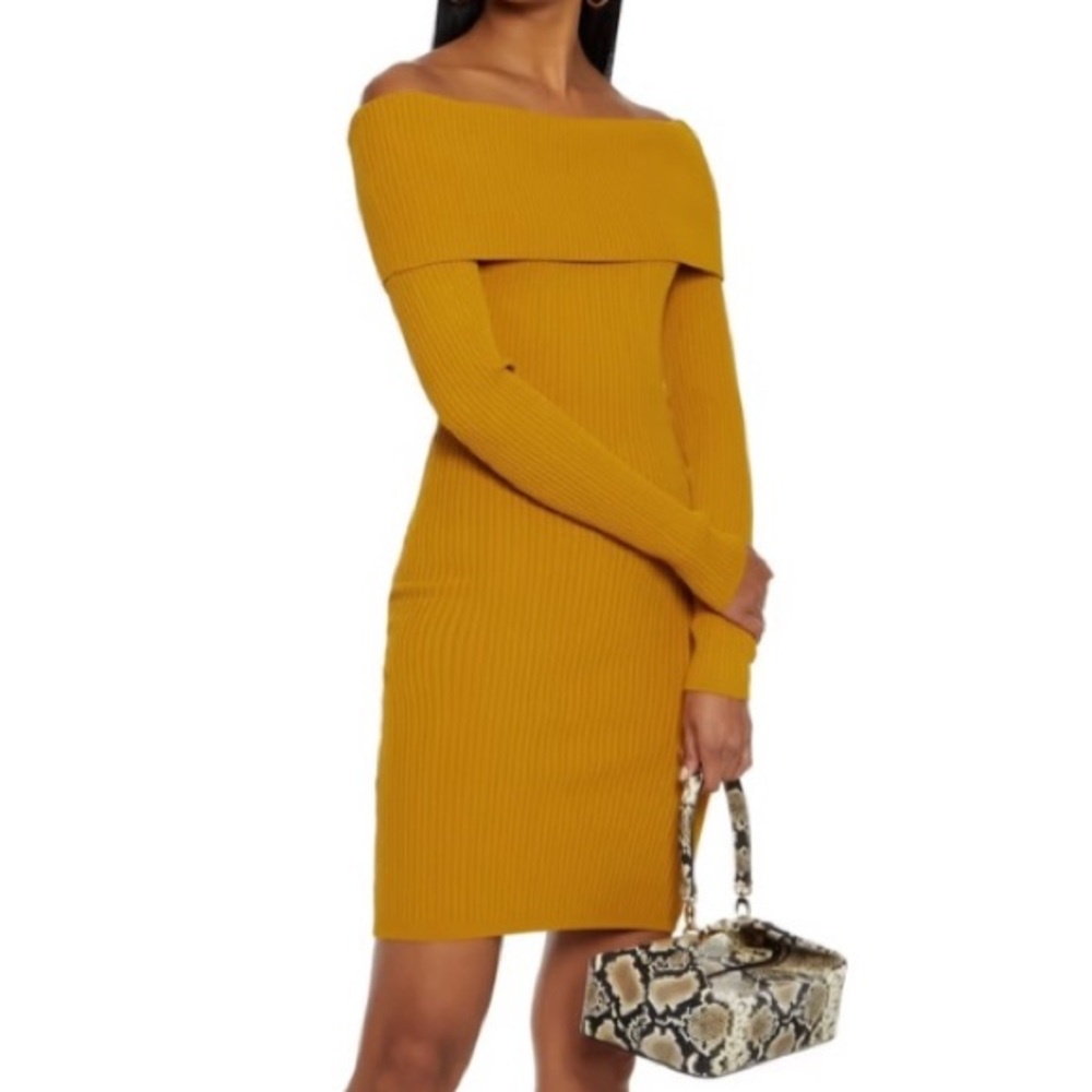 Ronny Kobo knitted off shoulder mini dress